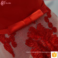 Lindo lindo Applique Embroided Flower Red Puffy Sexy Prom Dress 2017 para meninas